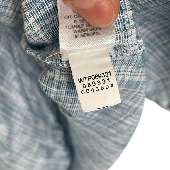 J.Jill Pure Jill Blue Agate Linen Wrap Tunic Top Sz XL Lagenlook Coastal Casual - Picture 10 of 10